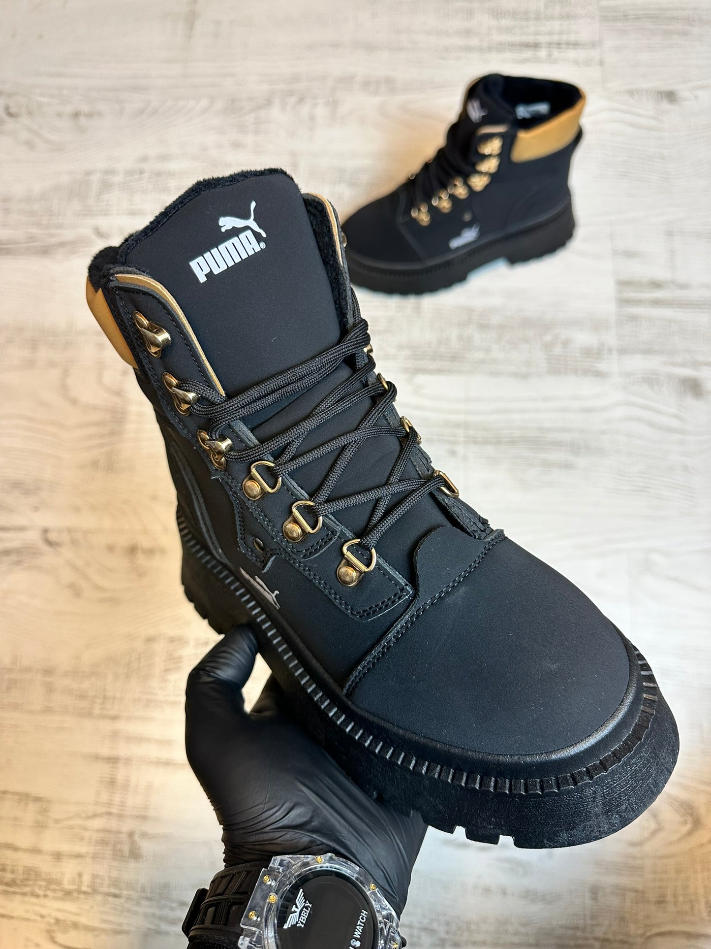 GHETE CAPTUSITE CU TALPA INALTA COD 400 NEGRU