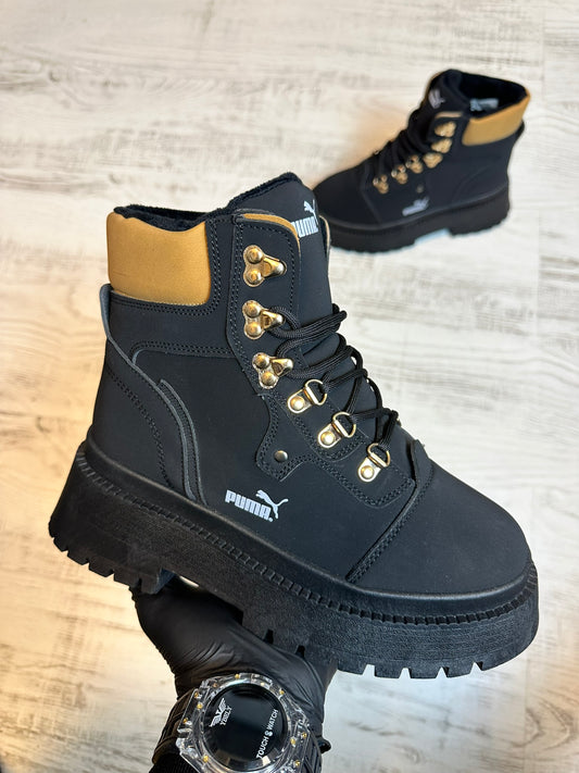 GHETE CAPTUSITE CU TALPA INALTA  COD 400 NEGRU