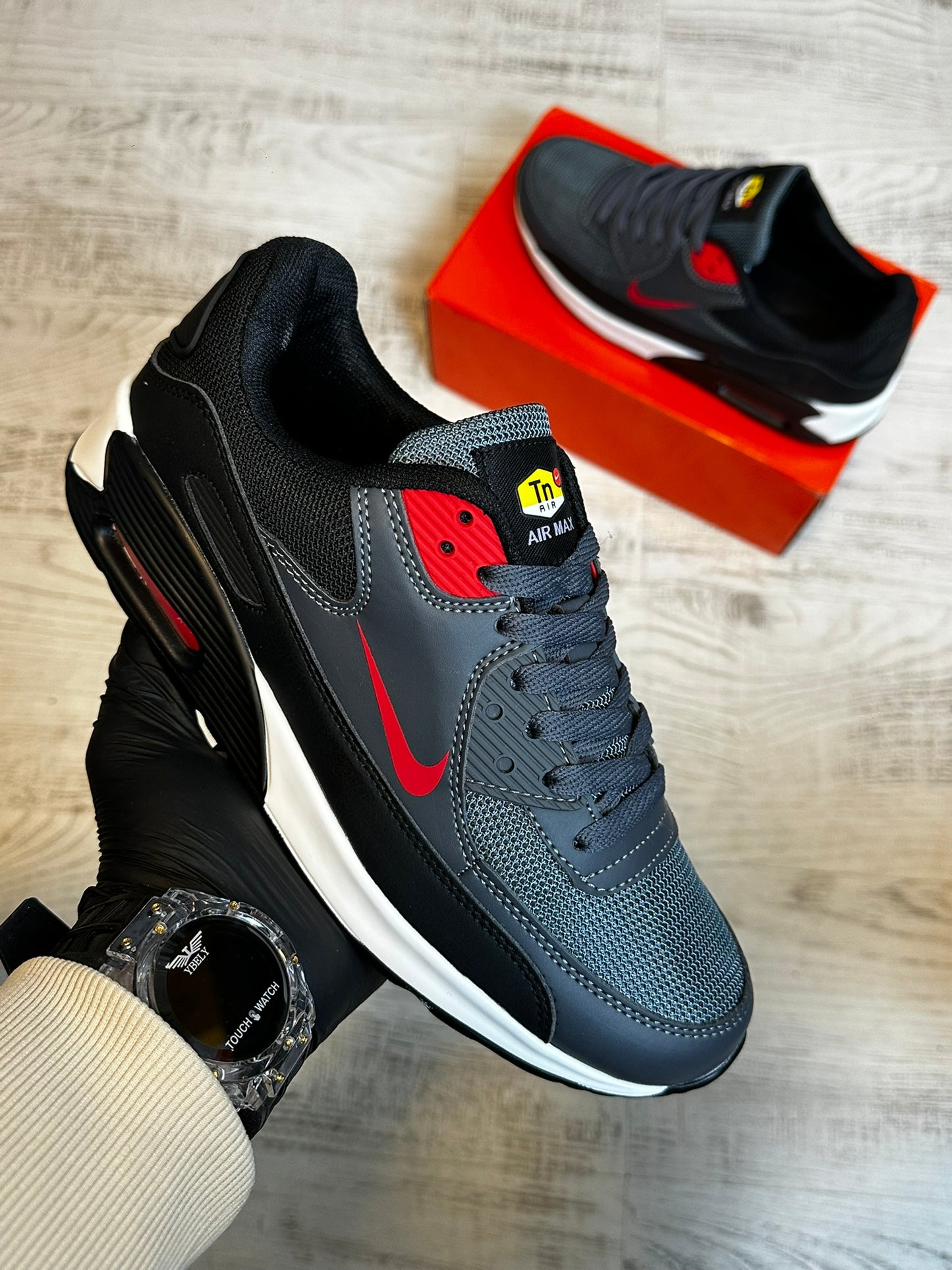 INCALTAMINTE BARBATI AIR MAX GRI-ROSU MODEL NOU COD 444